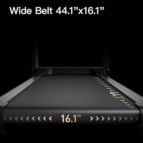 UMAY Fitness Home Folding Incline Treadmill with Pulse Sensors, 3.0 HP Quiet Brushless, 300 lbs Capacity (Black or Gray)