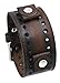 Nemesis FSB-B Distressed Wash Out Brown Wide Leather Cuff Wrist Watch Band