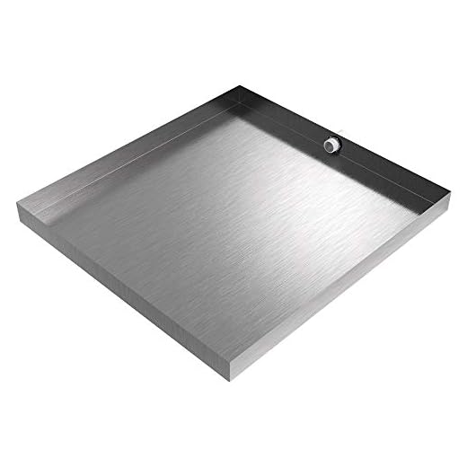 32" x 30" x 2.5" Stainless Washing Machine Drain Pan with PVC Drain Fitting