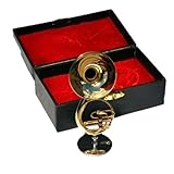 Diadem Sousaphone Miniature Models, 2.56 inch, 6.5 cm Mini Musical Instrument with Wooden Case, Brass with Gold Body, Dollhouse Model Home Decoration
