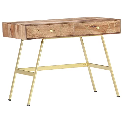 Bureau Bois Massif Moderne Style Industriel de Bureau Ordinateur Rangement - 8