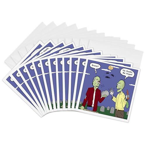 Carte de voeux Halloween Zombie végétaliens 3drose GC 3810 pour humour noir