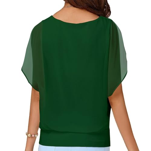 Neineiwu Womens Short Sleeve Chiffon Tops Casual Batwing Sleeve Blouses And Tops thumb #1