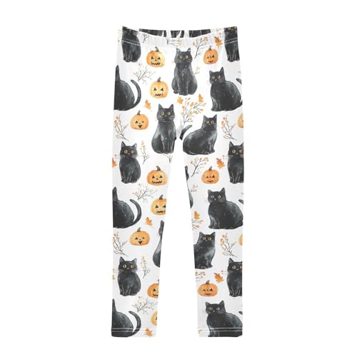 Girls Leggings Halloween Black Cats Soft Toddler Leggings for Girls Kids Pants Size 4T-10T