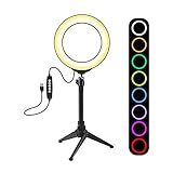 Das selfie Ringlicht ist sehr geeignet für Echtzeit-Streaming, Blogs, selfie Fotos und Videoqualität.Sehr geeignet für alle Nahaufnahmen und Fotografie, wie Mode, Werbung, Porträts, Hochzeiten, Ringlichter, und kann auch Ihnen perfekte Make-up helfen.
