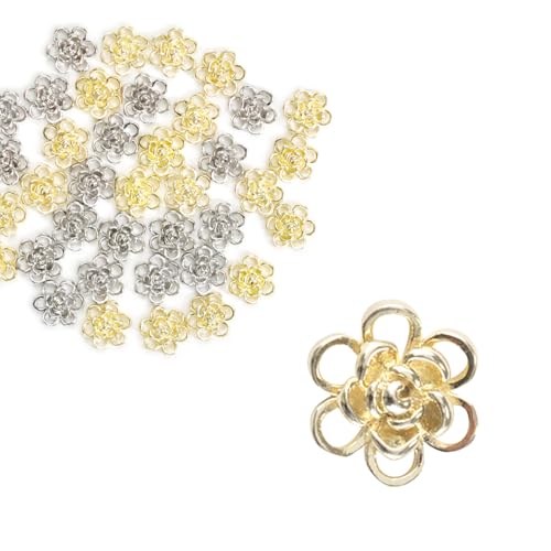 メタルパーツ フラワー お花 和 和風 3D 立体 ネイルアート ネイルジュエリー ゴールド シルバー シンプル ジェルネイル フラワーアート <ネイル工房公式> (【17-338】GOLD)