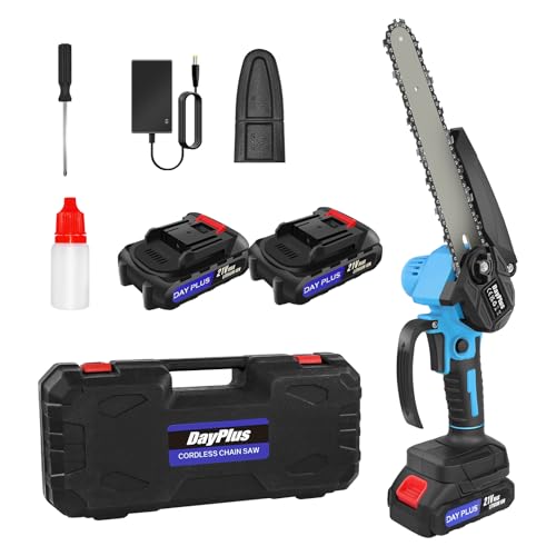 5000W Cordless Chainsaw 8 Electric One-Hand Saw Wood Cutter with 2pcs 4000MHA Batteries