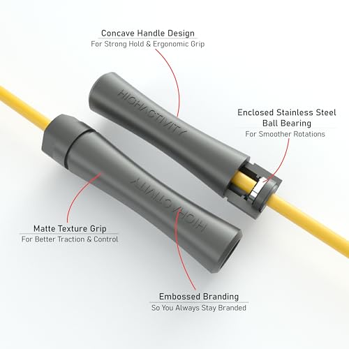 Image of Professional Heavy Skipping Rope for Man Women & Children Adjustable Weighted Skipping Rope for Exercise, Tangle Free, 10 Feet, Pop Yellow
