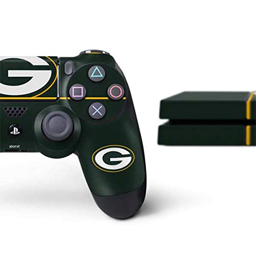 Skinit Decal Gaming Skin Compatible with PS4 Console and Controller Bundle - Officially Licensed NFL Green Bay Packers Zone Block Design
