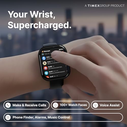 Image of TIMEX iConnect Arc+ 2.01 inch(5.1cm) IPS Display with BT Calling Smartwatch for Unisex - TWIXW1600T