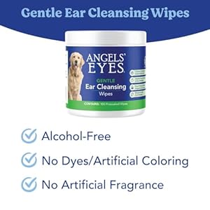 Angels Eyes Ear Cleansing Wipes for Dogs and Cats Removes Dirt Wax Odor Reduce Infections and Itching No Artificial Colors or Fragrance 100ct  Cucciolini Doodles Angels eyes ear cleansing wipes for dogs and cats removes dirt wax odor reduce infections and itching no artificial colors or fragrance 100ct   cucciolini doodles