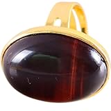 Anillo Ajustable Mujer, 1 Anillo De Cristal Natural Para Mujer, Anillo Ancho Para El Pulgar, Ajustable, Anillo Grande Ovalado Con Piedra Preciosa, Hecho A Mano, Joyería De 7 Chakras, Regalo Espiritu