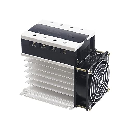 Relais statique triphasé 100A DC-AC avec dissipateur thermique et ventilateur
