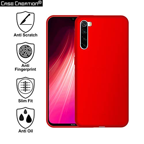 Image of Case Creation Luxurious OG Series for Redmi Note 8 Case Cover,Anti-Dirty Slim Case Frosted Matte Cute Candy TPU Raised Bezel (Splash of Color) Back Cover for Xiaomi Redmi Note8 -Wine Red