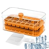 Eiswürfelbehälter Für Gefrierfach - 2-Lagige 64 Würfel Form Einfache Entnahme Eisbereiter - Küchen Gefrierfach Form - Für Whisky Cocktail Kaffee Wein Bar Party Haushalt Urlaub Hochzeit