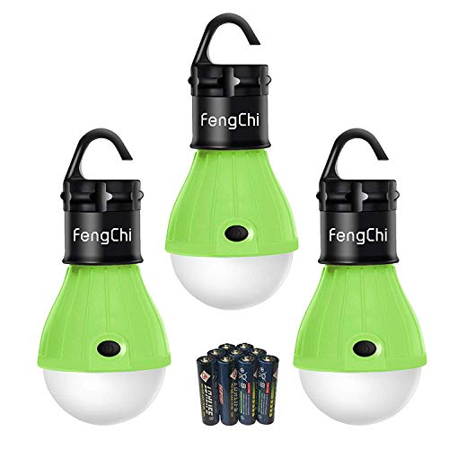 FengChi LED Camping Lantern, [3 Pack] Portable Outdoor Tent Light Emergency Bulb Light for Camping,Hurricane, Storm, Outage.