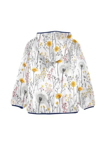 Country Wildflowers Girls Fleece Jacket Girls Fall Jacket Boys Coats Zip Up Hoodie Children Outerwear 2-10T2