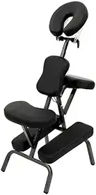 Cadeira Portátil para Quick Massage | Dobrável, Leve e Ajustável | Ideal para Massoterapeutas, Fisioterapia e Estética | Estrutura em Alumínio, Estofado em Couro Sintético