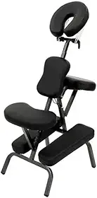 Cadeira Portátil para Quick Massage | Dobrável, Leve e Ajustável | Ideal para Massoterapeutas, Fisioterapia e Estética | Estrutura em Alumínio, Estofado em Couro Sintético