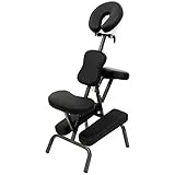 Cadeira Portátil para Quick Massage | Dobrável, Leve e Ajustável | Ideal para Massoterapeutas, Fisioterapia e Estética | Estrutura em Alumínio, Estofado em Couro Sintético