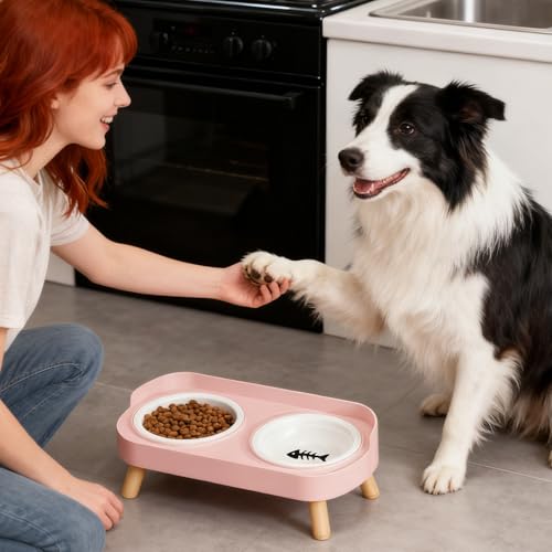 Gamelles surélevées en céramique chien station alimentation chiot - 3