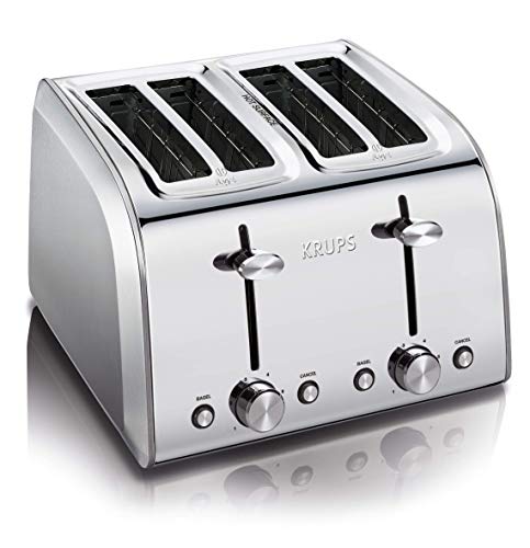 Krups KH251D51 Stainless Steel Toaster with 6 Adjustable browning settings, 4-Slice, Silver