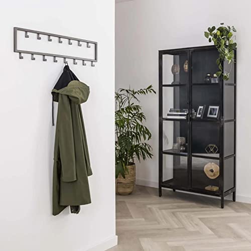 RINGO-Living Kleider Hakenleiste mit 15 Haken, Garderobe Haken Silber-matt,...