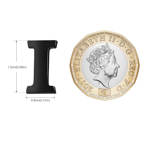 Image of HONEY BEAR Initial Alphabet Letter Lapel Pins Collar Badge Brooches for Mens /Womens Shirt Dress Decoration Black