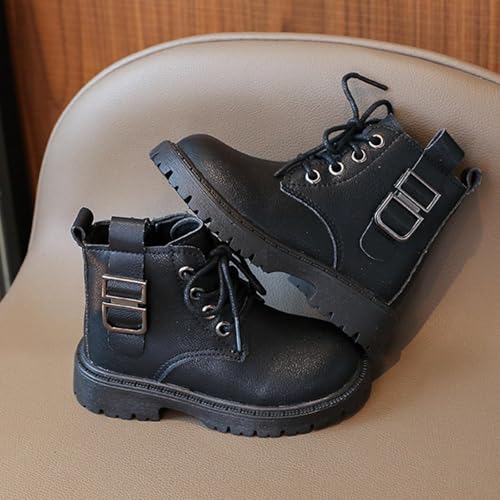 Ankle Boots for Girls Winter Warm Zip Up Leather Boots 2025 Fashion Lace Up Dress Booties for Little Kid Big Kid4