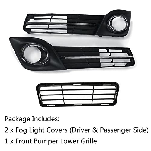 Wflnhb 3 Pack Front Bumper Fog Light Cover Grilles 5311206210 5212806290 5212706290 Replacement For 2012-2014 Toyota Camry Se Fog Lamp Cover Bezel Set #TOP4