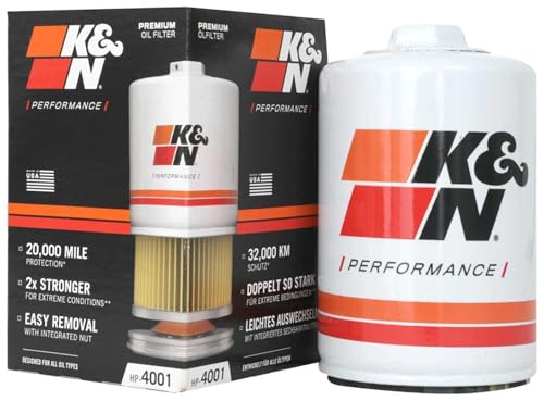 K&N Premium Oil Filter: 20,000 Mile Engine Protection with Wrench Off Nut: Compatible with Select 1983-1995 PORSCHE (968, 911, 944, 924, 944 S), HP-4001