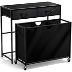 Sorbus Laundry Sorter 3 Section with Shelf, 2 Drawers & Wheels (Black) - Image 7