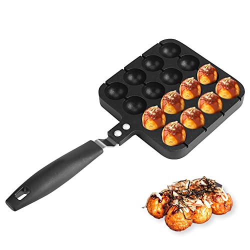 Sartén Takoyaki hierro fundido 16 orificios Sartén hierro fundido Sartén Takoyaki antiadherente Molde cocina Bandeja Accesorios cocina hornear Pulpo Ball Egg Puffs