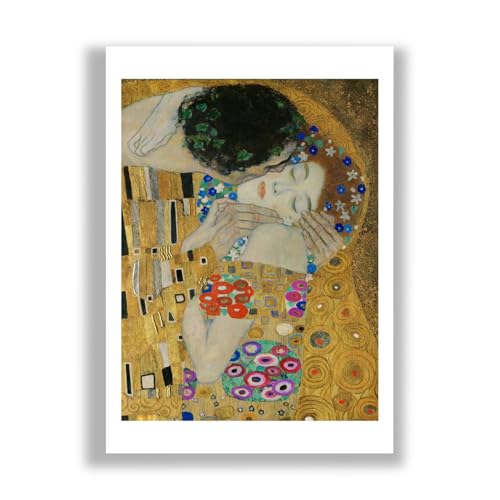 Impresión artística semibrillante con el detalle de El Beso de Gustav Klimt