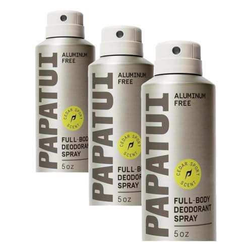 Papatui by Dwayne Johnson Full Body Deodorant Spray for Men | Aluminum-Free Odor Protection, Moisture Absorption, Long Lasting Scent | Cedar Sport | 4oz (Pack of 3)