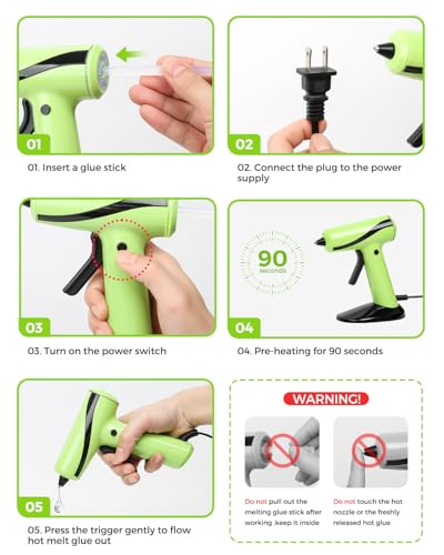 Mini Hot Glue Gun Kit with 30 Glue Sticks - Fast Preheating Hot Melt Gun, High Temp Anti-Drip Nozzle Glue Gun Kit for School Crafts DIY Arts and Quick Home Repairs - Image 4