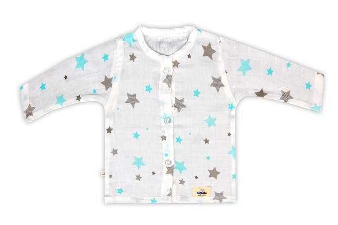 Image of Organic Cotton Muslin Full-Sleeve Jhabla Set for Newborn Boys & Girls Comfortable Baby Clothes - Pack of 4