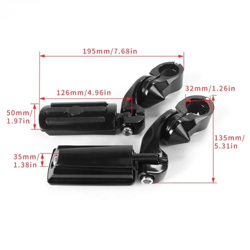 Repose-pieds de moto Suzuki noir avec fixation pare-chocs 32mm - 7
