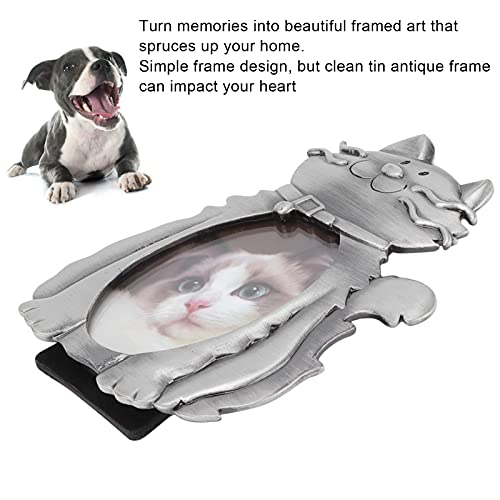 Atyhao Kat Fotolijst, Kat Patroon Metalen Foto Tafelblad Frame Huisdier Memorial Fotolijst voor Katten Kitten Display op Bureau - Afbeelding 4