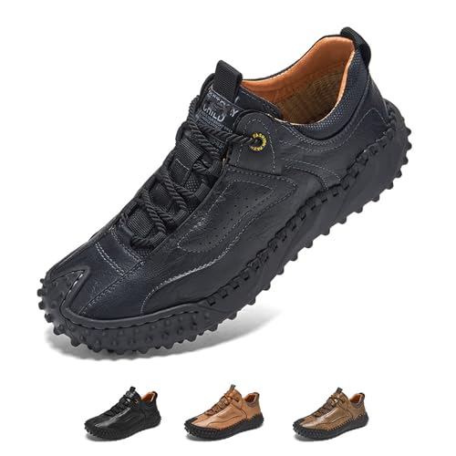 Cushygait Men’s Leather Hiking Boots – Orthopedic Support, Genuine Leather, Non-Slip, Lightweight