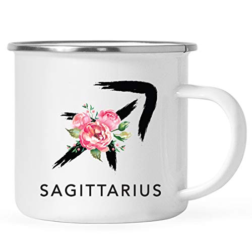 Andaz Press Astrological Zodiac Sign 11oz. Stainless Steel Campfire Coffee Tea Mug Gift, Sagittarius Sign Symbol, Brushed Stroke, 1-Pack, Birthday, Christmas, Horoscope Gift Ideas, Gift Box