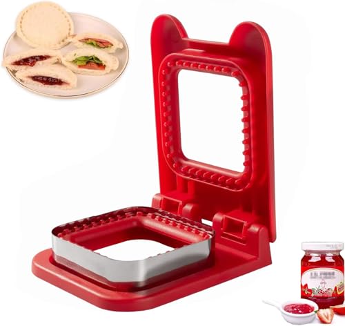 CHICHAUS Sandwich Cutter and Sealer, Square Pocket Sandwiches Cutter Uncrustables Maker, Sandwich