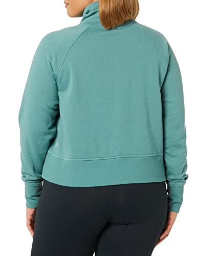 Core 10 Women's Super Soft Fleece Cropped Length Cowl Neck Sweatshirt, Dark Sage Green, Medium #TOP1