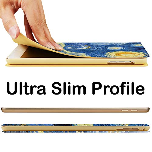 Image of DuraSafe Cases for iPad 8.3 Mini 6th [ Mini 2021 6 Gen ] A2567 A2568 A2569 MK7M3HN /A MLWL3HN /A MK7R3HN /A MK7P3HN /A MLWR3HN /A MK7X3HN /A MK7V3HN /A MK893HN /A Printed Smart Flip Book Cover - Starry Night