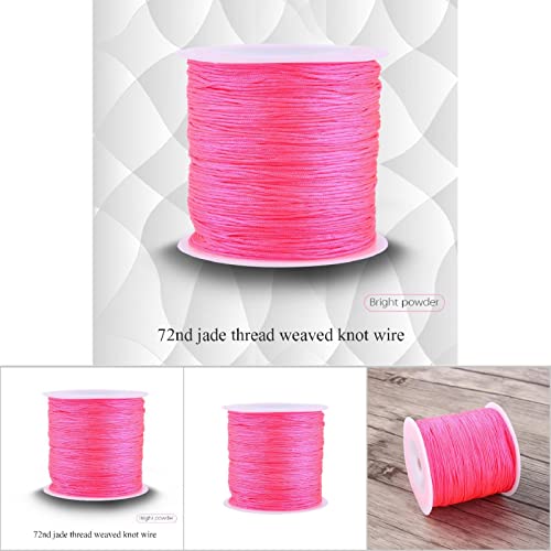 GLOGLOW 20 Colors 100M x 0.8mm Satin Nylon Rattail Cord for Beading Bracelet Necklace Making Shiny Pink Beading Supply Craft Cord - Image 3