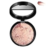 BEUKING Marble Baked Makeup Setting Powder, Luminous Finish Waterproof Sweatproof Conceal Foundation, 24 H No-Transfer No Smudge Oil-Control Pressed Powder Makeup Base (#04 EDIUM BEIGE, 0.53 OZ)
