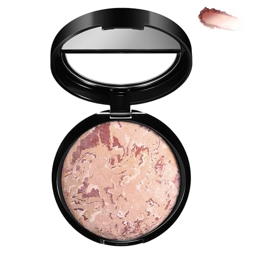 Image of Marble Baked Makeup Setting Powder, Luminous Finish Waterproof Sweatproof Conceal Foundation, 24 H No-Transfer No Smudge Oil-Control Pressed Powder Makeup Base (#04 EDIUM BEIGE, 0.53 OZ)