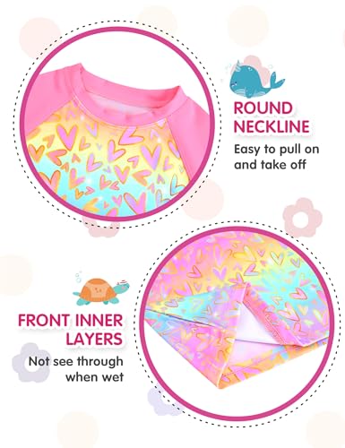 Image of Girls Rash Guard Swimsuit Two Piece Long Sleeve Bathing Suits