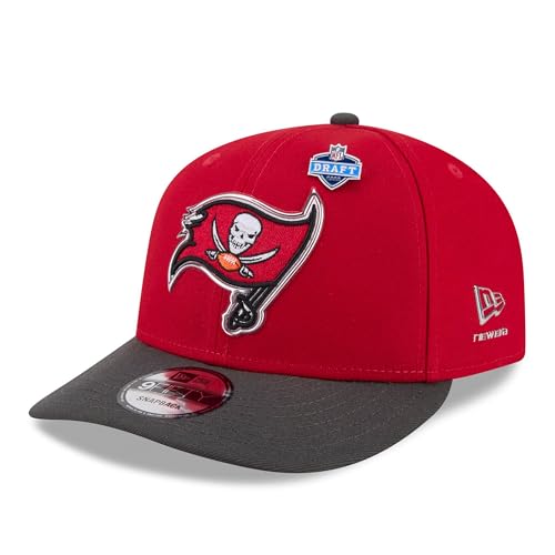 New Era Mens Red/Pewter Tampa Bay Buccaneers 2026 NFL Draft On Stage Pre-Curved 9FIFTY Snapback Hat