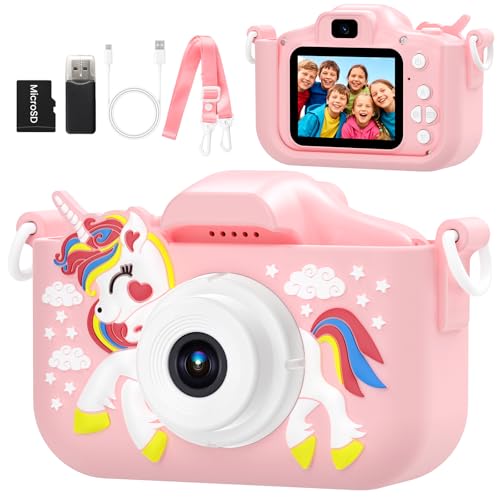 YOZISS Camara Fotos Infantil Camara para niños,Cámara Selfie Digital Infantil 1080P HD Vídeo con Tarjeta microsd y Card Reader